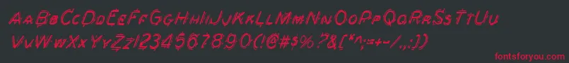 BerserkerCondensedItalic Font – Red Fonts on Black Background