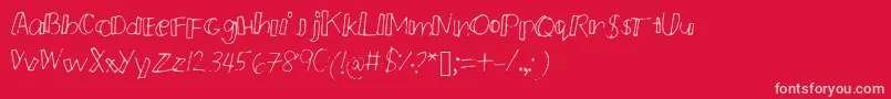 Pmsmallcrew Font – Pink Fonts on Red Background