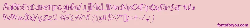 Pmsmallcrew Font – Purple Fonts on Pink Background