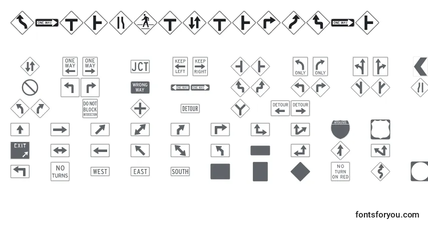 Шрифт InterstatepiOne – алфавит, цифры, специальные символы
