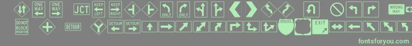 InterstatepiOne Font – Green Fonts on Gray Background