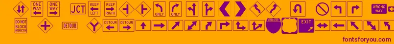More about InterstatepiOne Font InterstatepiOne Font – Purple Fonts on Orange Background