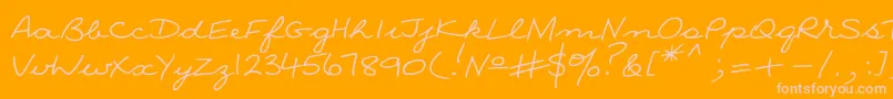 Czcionka Nina – różowe czcionki na pomarańczowym tle