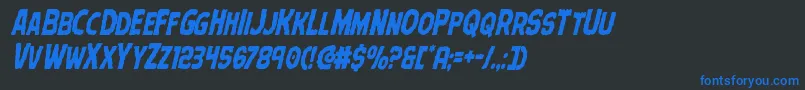 Terrorbabblecondital Font – Blue Fonts on Black Background
