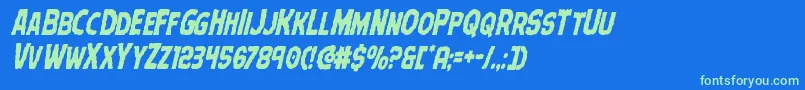 Terrorbabblecondital Font – Green Fonts on Blue Background