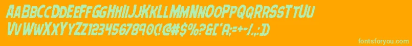 Terrorbabblecondital Font – Green Fonts on Orange Background