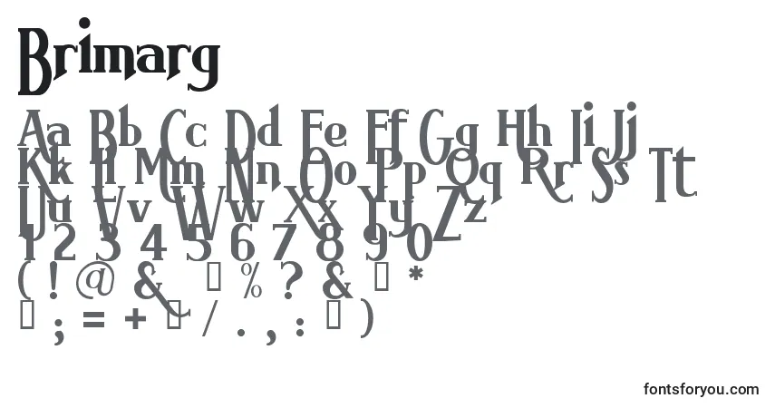 A fonte Brimarg – alfabeto, números, caracteres especiais