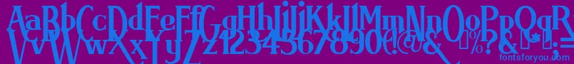 Brimargフォントについての詳細 フォントBrimarg – 紫色の背景に青い文字