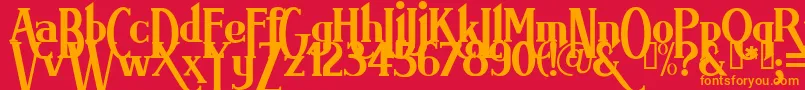 Brimarg Font – Orange Fonts on Red Background