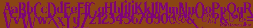 Brimarg Font – Purple Fonts on Brown Background