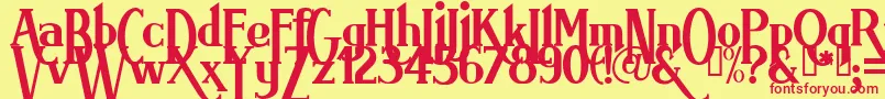 フォントBrimarg – 赤い文字の黄色い背景