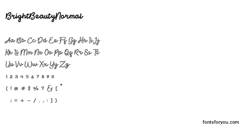 Czcionka BrightBeautyNormal (82985) – alfabet, cyfry, specjalne znaki