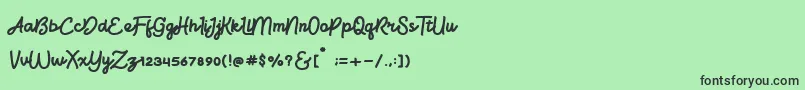 BrightBeautyNormal Font – Black Fonts on Green Background