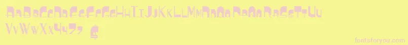 BoldyheadCollege Font – Pink Fonts on Yellow Background