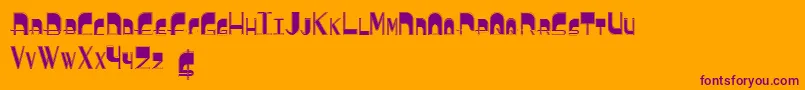 BoldyheadCollege Font – Purple Fonts on Orange Background