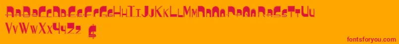 BoldyheadCollege Font – Red Fonts on Orange Background