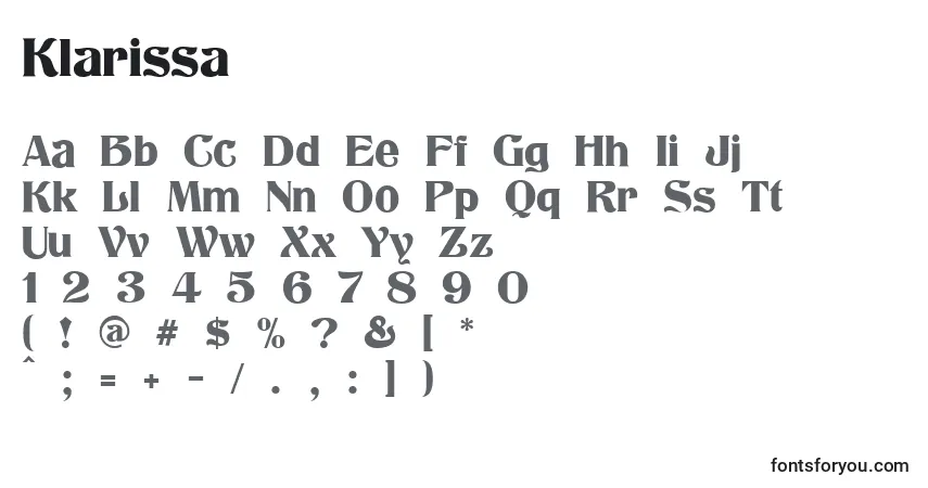 Police Klarissa - Alphabet, Chiffres, Caractères Spéciaux