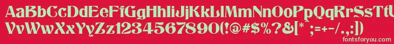 Klarissa Font – Green Fonts on Red Background