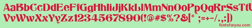 Klarissa Font – Red Fonts on Green Background