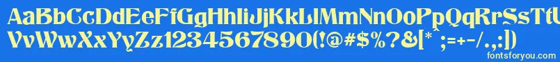 Klarissa Font – Yellow Fonts on Blue Background