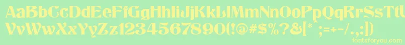 Klarissa Font – Yellow Fonts on Green Background