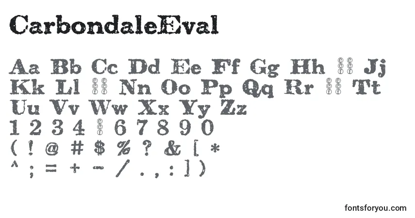 Czcionka CarbondaleEval – alfabet, cyfry, specjalne znaki