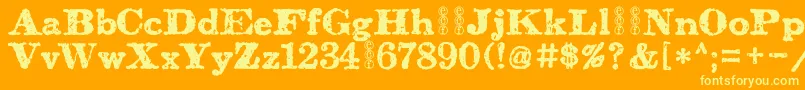 フォントCarbondaleEval – オレンジの背景に黄色の文字
