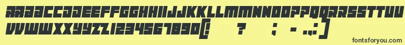 ManiacItalic Font – Black Fonts on Yellow Background