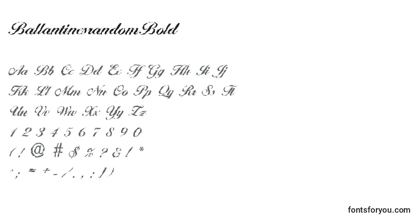 A fonte BallantinesrandomBold – alfabeto, números, caracteres especiais