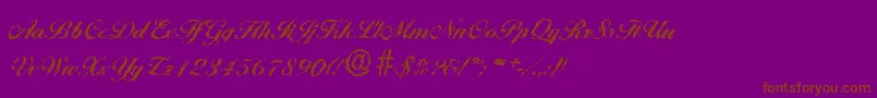 BallantinesrandomBold-Schriftart – Braune Schriften auf violettem Hintergrund