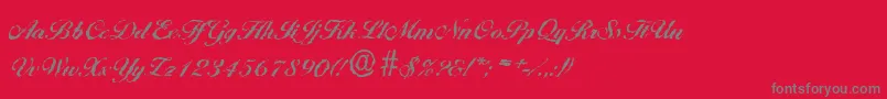 BallantinesrandomBold-Schriftart – Graue Schriften auf rotem Hintergrund