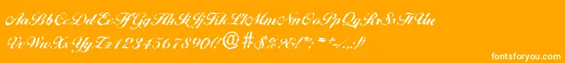 Weitere Informationen zur BallantinesrandomBold-Schriftart BallantinesrandomBold-Schriftart – Weiße Schriften auf orangefarbenem Hintergrund