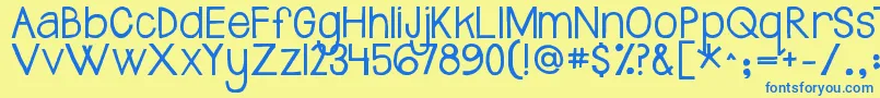 Jandasafeandsoundsolid Font – Blue Fonts on Yellow Background