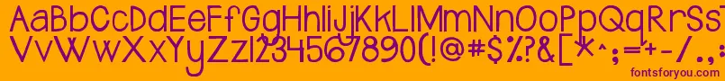 Jandasafeandsoundsolid Font – Purple Fonts on Orange Background