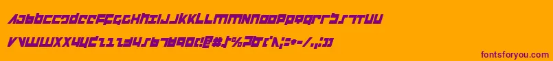 Flightcorpsci Font – Purple Fonts on Orange Background