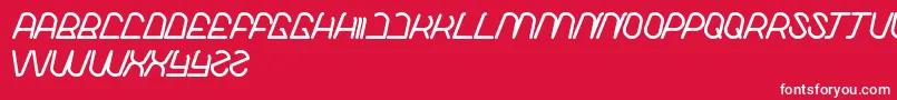 LikeThis-Schriftart – Weiße Schriften auf rotem Hintergrund