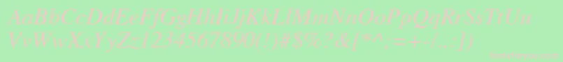 PravdaItalic Font – Pink Fonts on Green Background