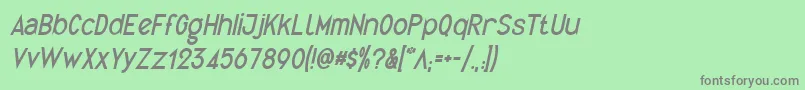 フォントQuirkusI – 緑の背景に灰色の文字