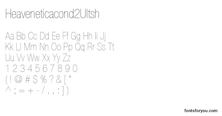 Schriftart Heaveneticacond2Ultsh – Alphabet, Zahlen, spezielle Symbole