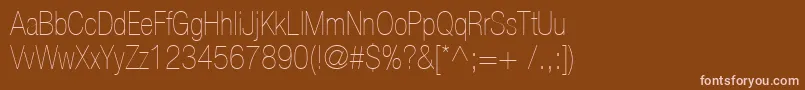フォントHeaveneticacond2Ultsh – 茶色の背景にピンクのフォント