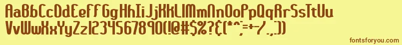 36daythk Font – Brown Fonts on Yellow Background