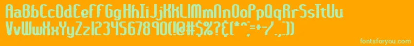 36daythk Font – Green Fonts on Orange Background