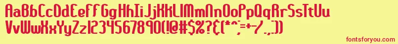 36daythk Font – Red Fonts on Yellow Background