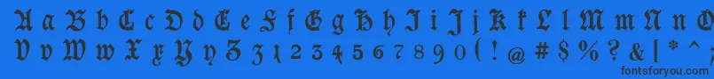 GoeschenGesperrtUnz1a Font – Black Fonts on Blue Background