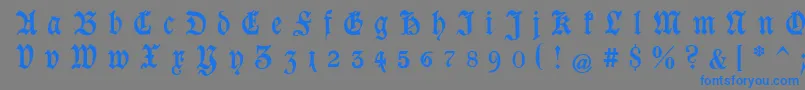 GoeschenGesperrtUnz1a Font – Blue Fonts on Gray Background