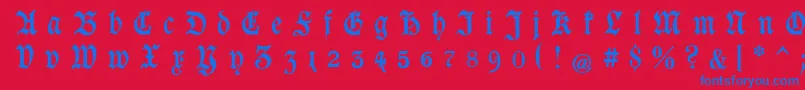 GoeschenGesperrtUnz1a Font – Blue Fonts on Red Background
