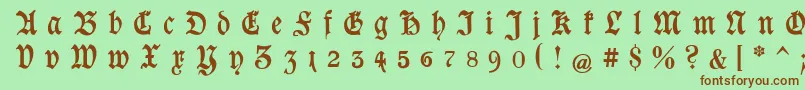 GoeschenGesperrtUnz1a Font – Brown Fonts on Green Background