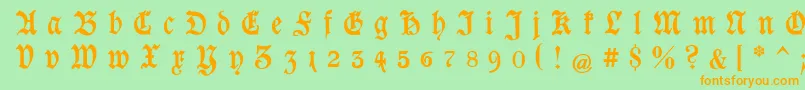 GoeschenGesperrtUnz1a Font – Orange Fonts on Green Background