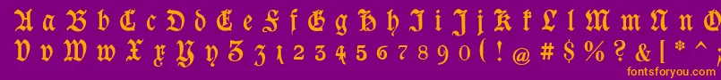 GoeschenGesperrtUnz1a Font – Orange Fonts on Purple Background