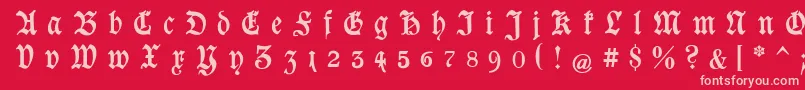 GoeschenGesperrtUnz1a Font – Pink Fonts on Red Background